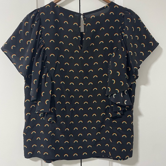 #96-OPENING CEREMONY- silk blouse with mini rainbow print - Picture 3 of 6